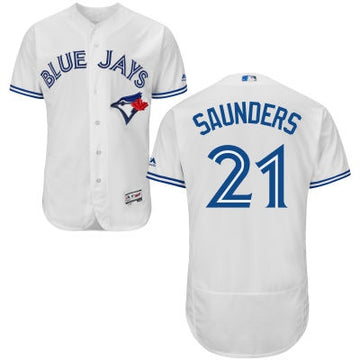 Michael Saunders Toronto Blue Jays white Home jersey