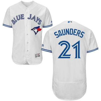 Michael Saunders Toronto Blue Jays white Home jersey