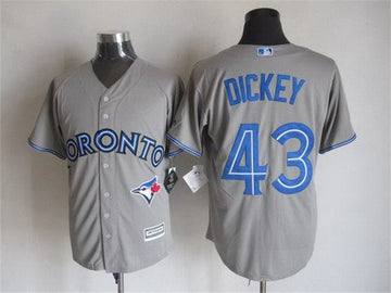 R.A. Dickey Toronto Blue Jays gray Away jersey