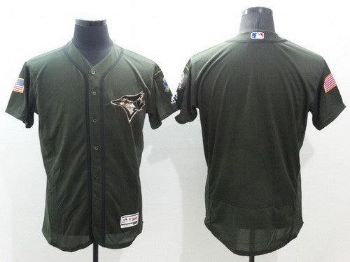 Custom Toronto Blue Jays green Salute To Service jersey