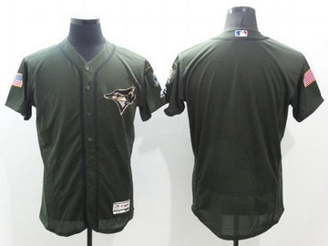 Custom Toronto Blue Jays green Salute To Service jersey