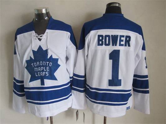 Johnny Bower Toronto Maple Leafs white Throwback jersey