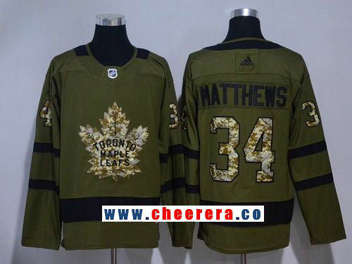 Auston Matthews Toronto Maple Leafs green Salute To Service jersey