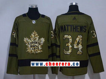 Auston Matthews Toronto Maple Leafs green Salute To Service jersey