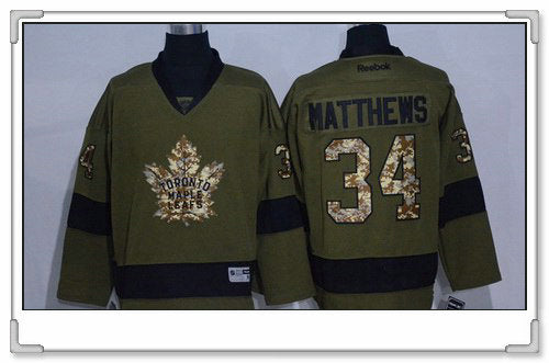 Auston Matthews Toronto Maple Leafs green Salute To Service jersey