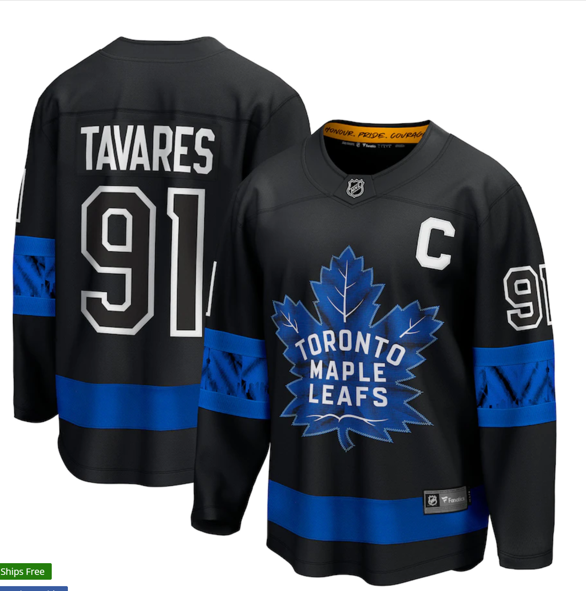 John Tavares Toronto Maple Leafs black jersey