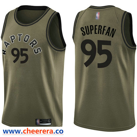 Superfan Toronto Raptors green Salute To Service jersey
