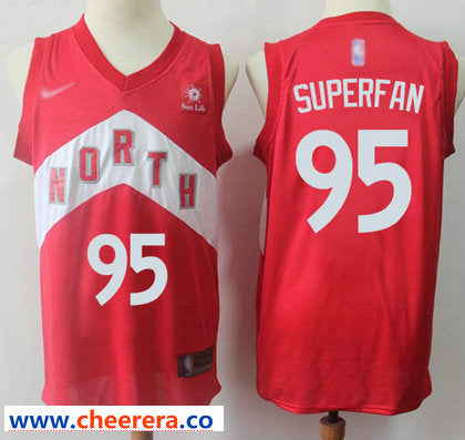 Superfan Toronto Raptors red jersey