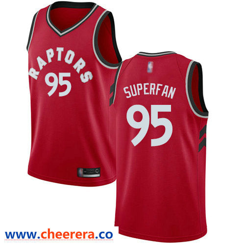 Superfan Toronto Raptors red jersey