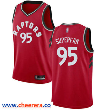 Superfan Toronto Raptors red jersey
