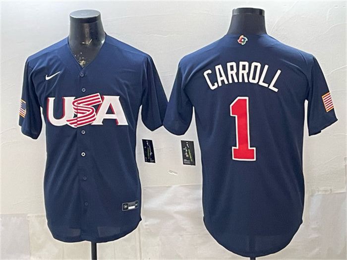 USA Corbin Carroll USA Baseball navy Classic jersey