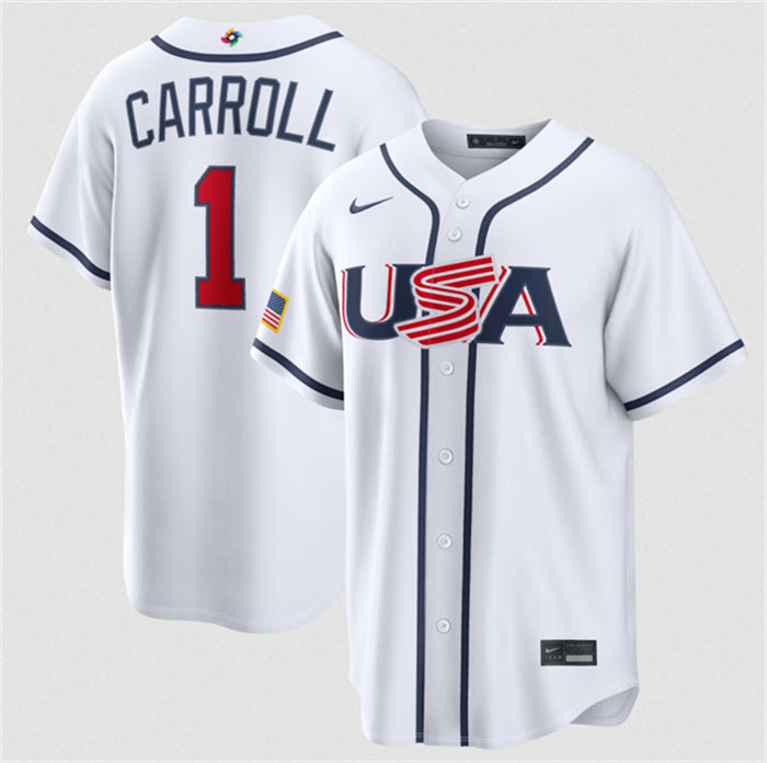 USA Corbin Carroll USA Baseball white Classic jersey