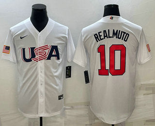USA JT Realmuto USA Baseball white Classic jersey