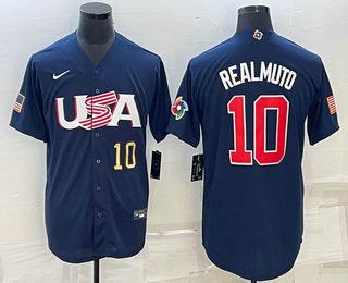 USA JT Realmuto Number USA Baseball navy Classic jersey