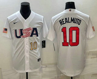 USA JT Realmuto Number USA Baseball white Classic jersey