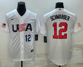 USA Kyle Schwarber Number USA Baseball white Classic jersey