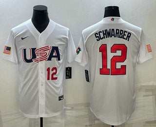 USA Kyle Schwarber Number USA Baseball white Classic jersey