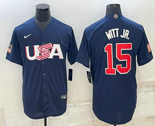 USA Bobby Witt Jr USA Baseball navy Classic jersey