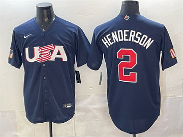 USA Gunnar Henderson USA Baseball navy Classic jersey