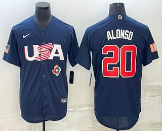 USA Pete Alonso USA Baseball navy Classic jersey