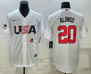 USA Pete Alonso USA Baseball white Classic jersey