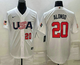 USA Pete Alonso Number USA Baseball white Classic jersey