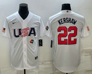 USA Clayton Kershaw USA Baseball white Classic jersey