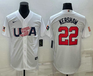 USA Clayton Kershaw USA Baseball white Classic jersey