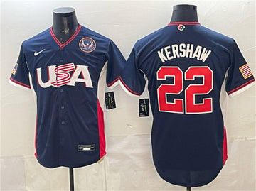 USA Clayton Kershaw USA Baseball navy Classic jersey
