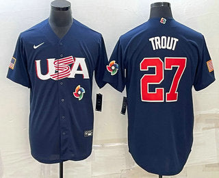 USA Mike Trout USA Baseball navy Classic jersey