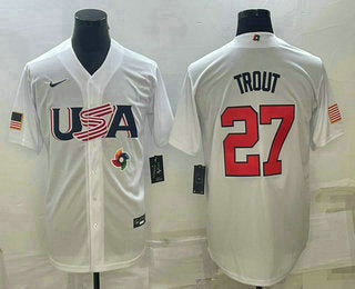 USA Mike Trout USA Baseball white Replica jersey