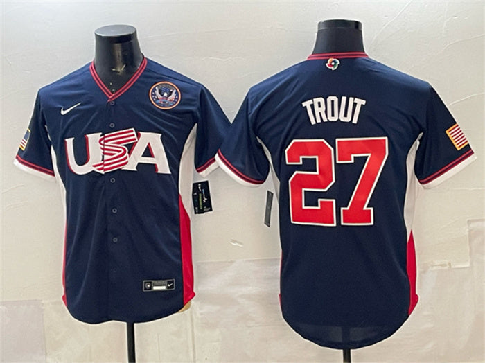 USA Mike Trout USMNT navy Classic jersey
