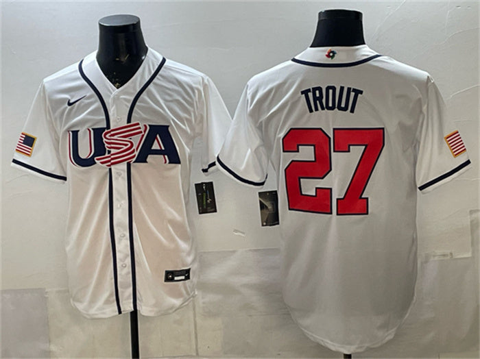 USA Mike Trout USA Baseball white Classic jersey