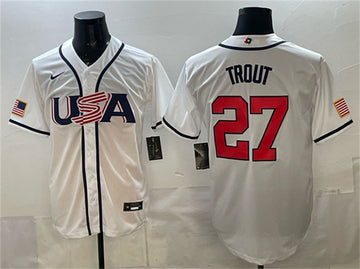 USA Mike Trout USA Baseball white Classic jersey