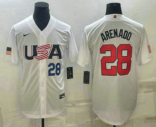 USA Nolan Arenado Number USA Baseball white Replica jersey