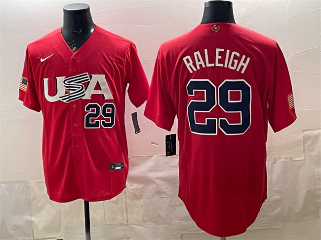 USA Cal Raleigh USA Baseball red Classic jersey