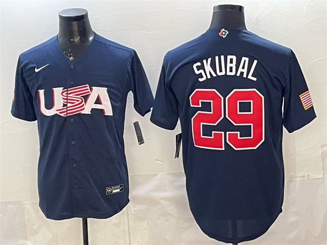USA Cal Raleigh USA Baseball navy Classic jersey