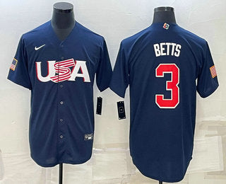 USA Mookie Betts USA Baseball navy Classic jersey