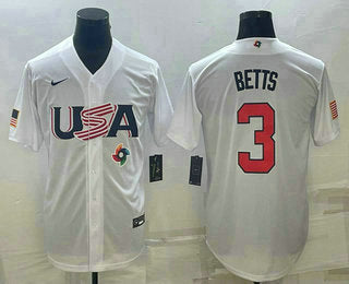 USA Mookie Betts USA Baseball white Replica jersey