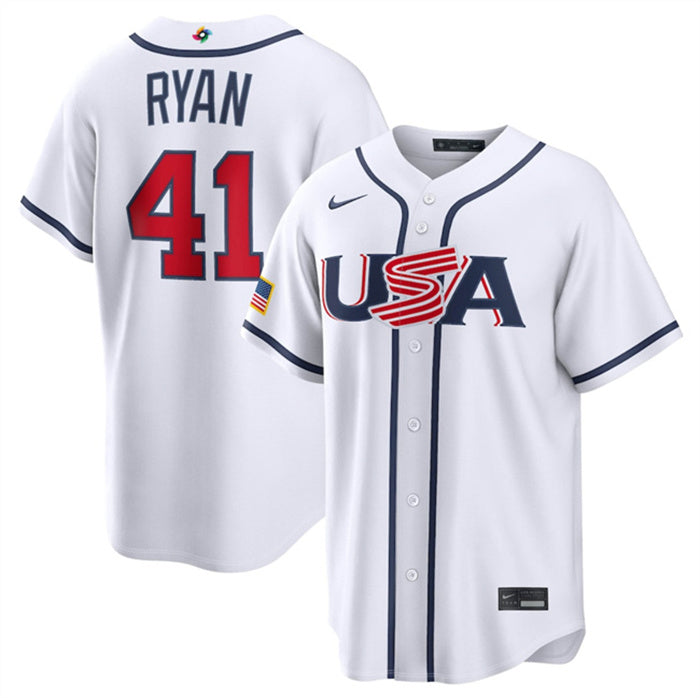 USA Joe Ryan USA Baseball white Classic jersey