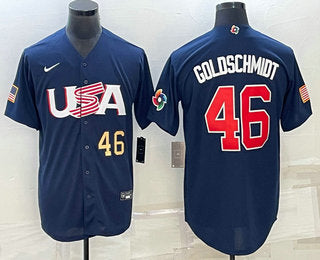 USA Paul Goldschmidt Number USA Baseball navy Classic jersey