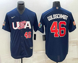 USA Paul Goldschmidt Number USA Baseball navy Classic jersey