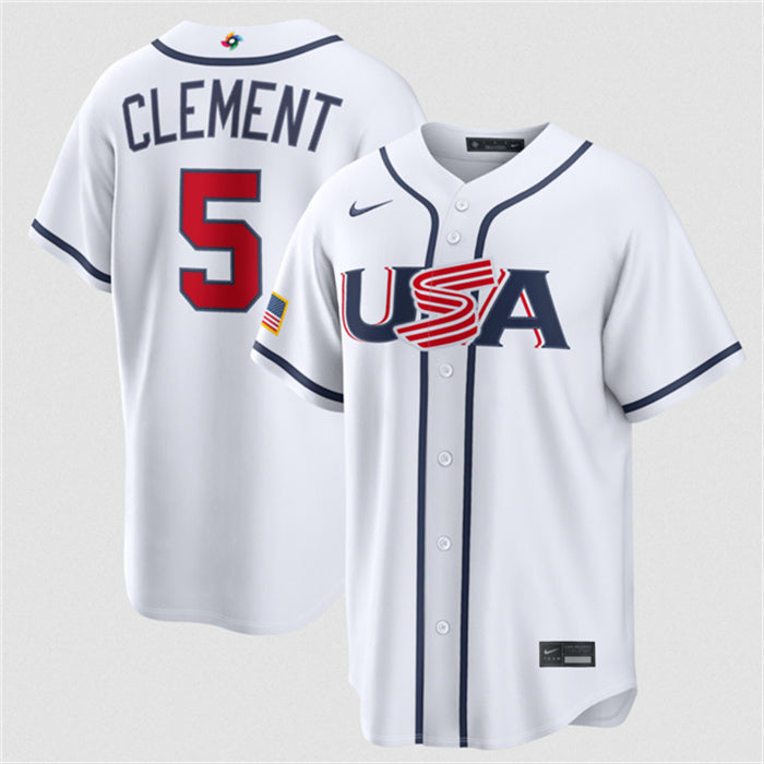 USA Ernie Clement USA Baseball white Classic jersey