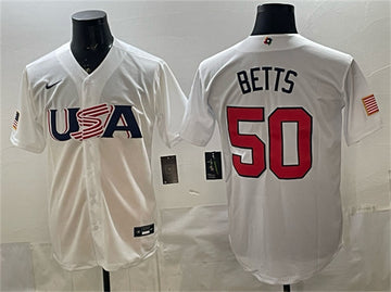 USA Mookie Betts USA Baseball white Classic jersey
