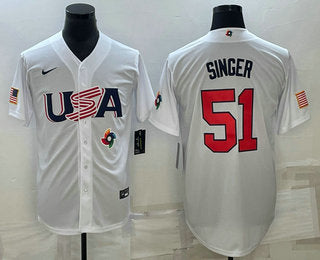 USA Brady Singer USA Baseball white Classic jersey