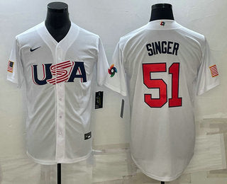 USA Brady Singer USA Baseball white Classic jersey
