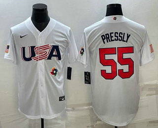 USA Ryan Pressly USA Baseball white Classic jersey