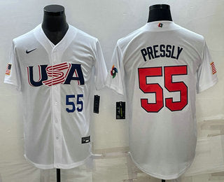 USA Ryan Pressly Number USA Baseball white Classic jersey