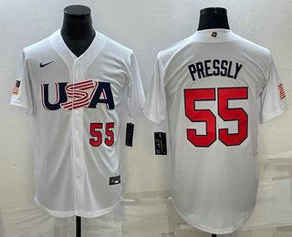 USA Ryan Pressly Number USA Baseball white Classic jersey