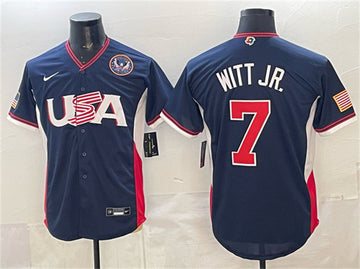 USA Bobby Witt Jr USA Baseball navy Classic jersey